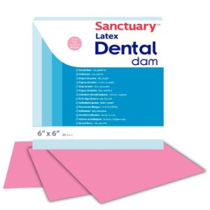 Sanctuary Rubber Dam Sheets Powder-Free Latex Pink Spearmint 6x6