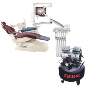 Zafdent Dental Unit A New + Zafdent Oil Free Air Compressor 32L - Image 1