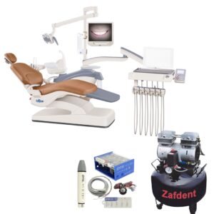 Zafdent Dental Unit Q5 + Zafdent Oil Free Air Compressor 32L + V2 Built In Scaler - Image 1